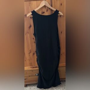 Maternity black ruched tank dress